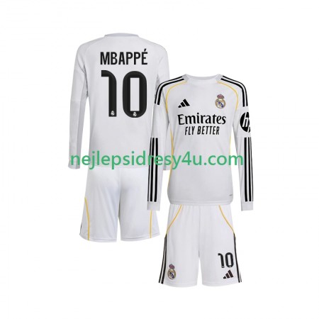 Fotbalový Dres Real Madrid Kylian Mbappé 10 Dětské Domácí 2025/26 Dlouhý Rukáv